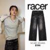 Quần jeans wash bạc